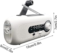 Vista 4 de Hand Crank Weather Radio, Flashlight with Hand Crank and Solar Radio, LED Light Radio with 2000mAh Weather Alert, SOS Alarm AMFM Weather Radio