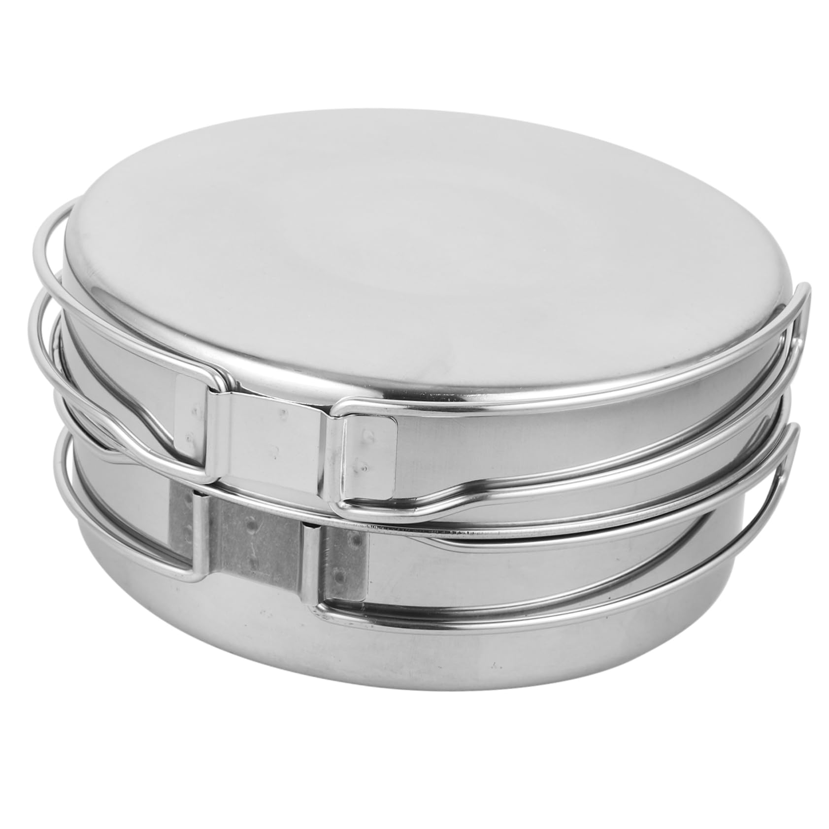 BESTonZON Marmite en Acier Inoxydable pour Camping Randonnée Accessoires De Camping Ustensiles De Cuisine Légers Casseroles Kit De Cuisine Pliable Survie Petites Casseroles