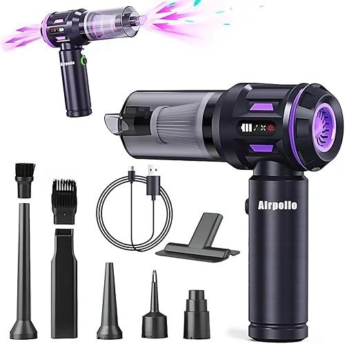 Airpollo Pro - Aspiradora de automóvil, 3 en 1, con pantalla LED, V2, portátil, 29000 Pa, aspirador inalámbrico recargable de alta potencia para el