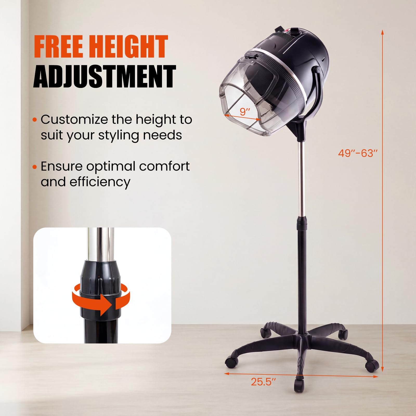 Amazon.com : Giantex Hooded Hair Dyer, Stand Up Hair Dryer with