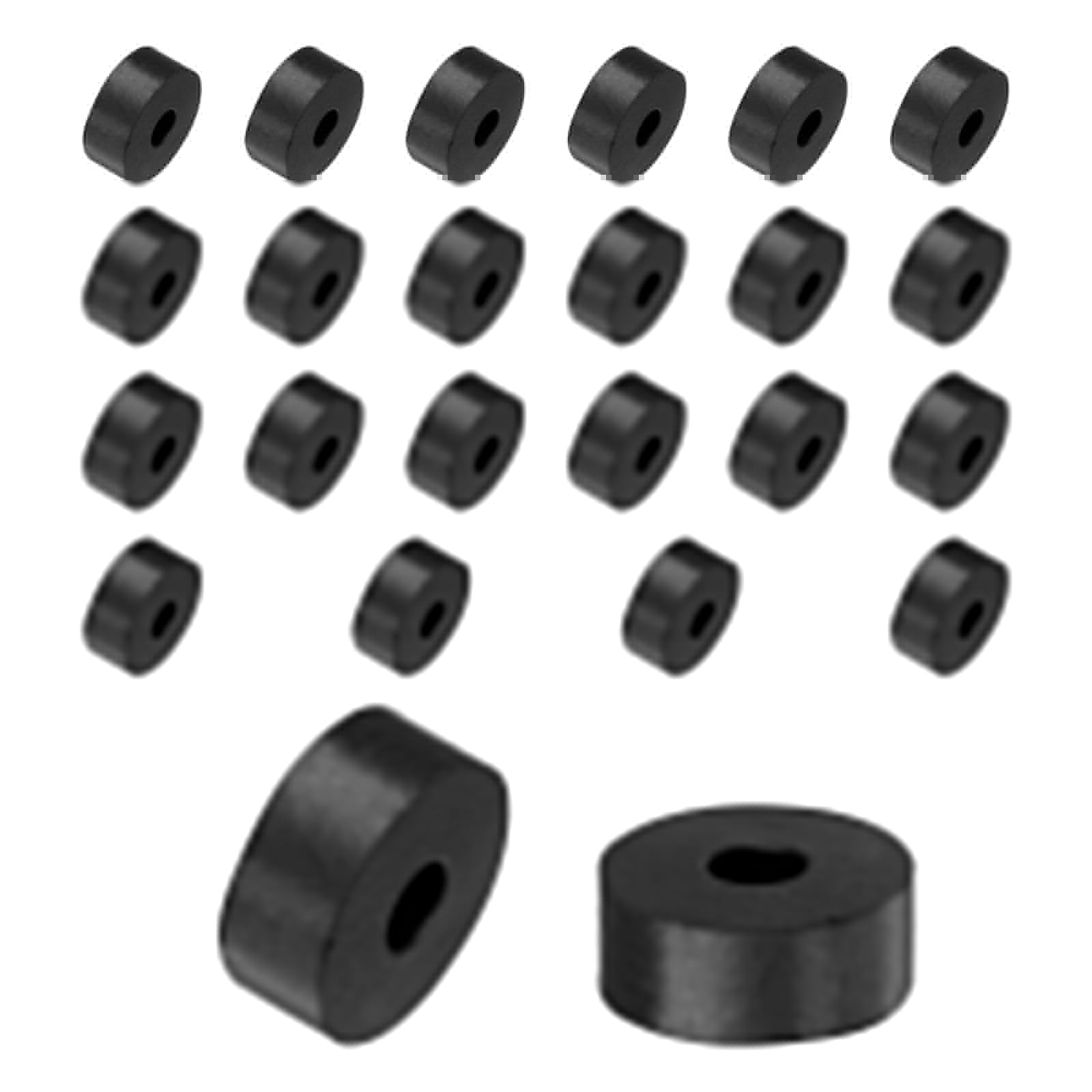 Unifizz 24PCS Rubber Spacers 20mm OD 6mm ID 8mm Height Round Anti Vibration Spacer Rubber Bushing Grommets Thick Rubber Washers for Home Car Accessories