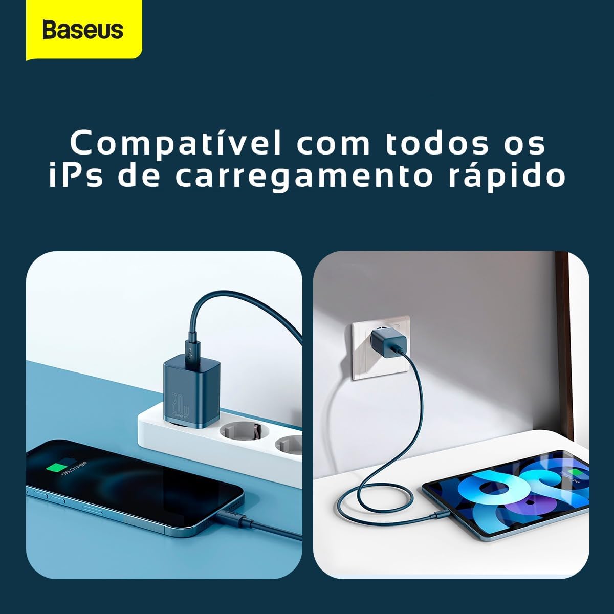 Carregador de Parede Tipo C Baseus Super Quick Charger 20W (Azul)