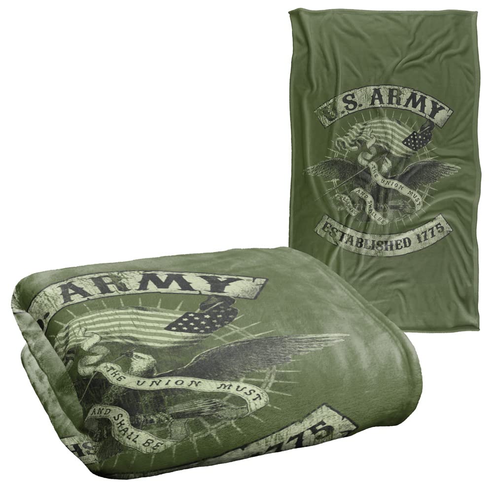 U.S. Army Blanket, 36"x58" Union Eagle, Silky Touch Super Soft Throw