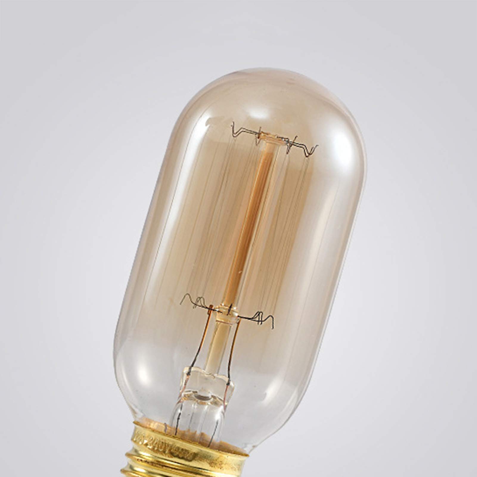 Bombilla Edison LED vidrio ámbar T45, bombilla incandescente Edison Vintage atenuación 40W, bombilla tungsteno sin parpadeo, paquete 4 bombillas Edison E27