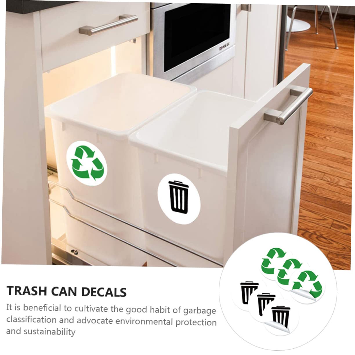 OFFSCH 1 Set Of 6 Sheets Of Garbage Sorting Labels Recycling Stickers Adhesive Stickers For Garbage Bins Recycling Label