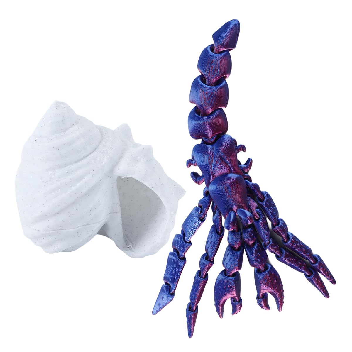 Ausi 3D Printed Animals Hermit Crab, 3D Printed Model Gift Animal Model, for Home Office Decor(purple)