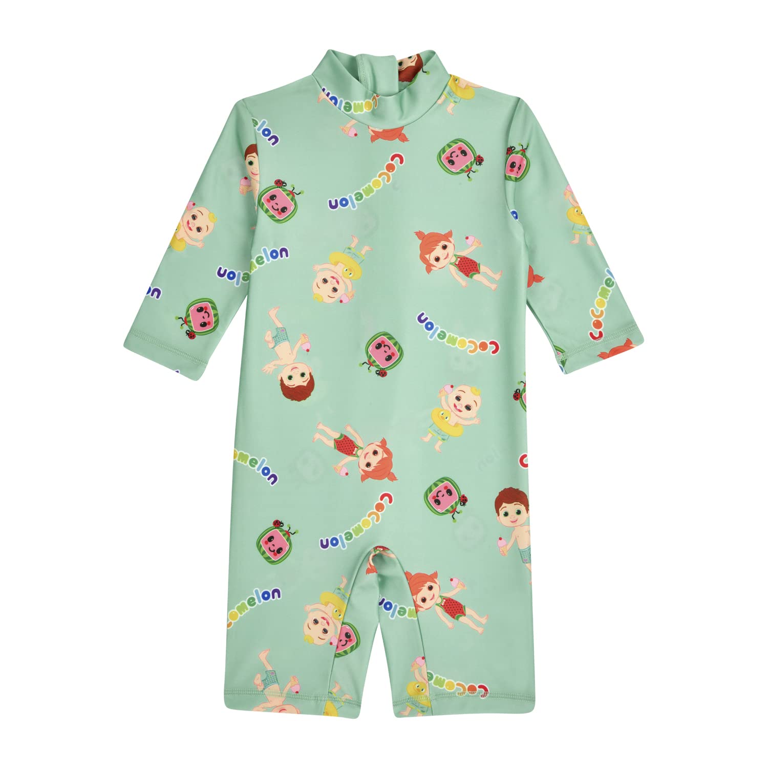 Cocomelon Boys Green Swimsuit Toddler Surfsuit, Official Swimwear (As8, Age, 4_Years, 5_Years)