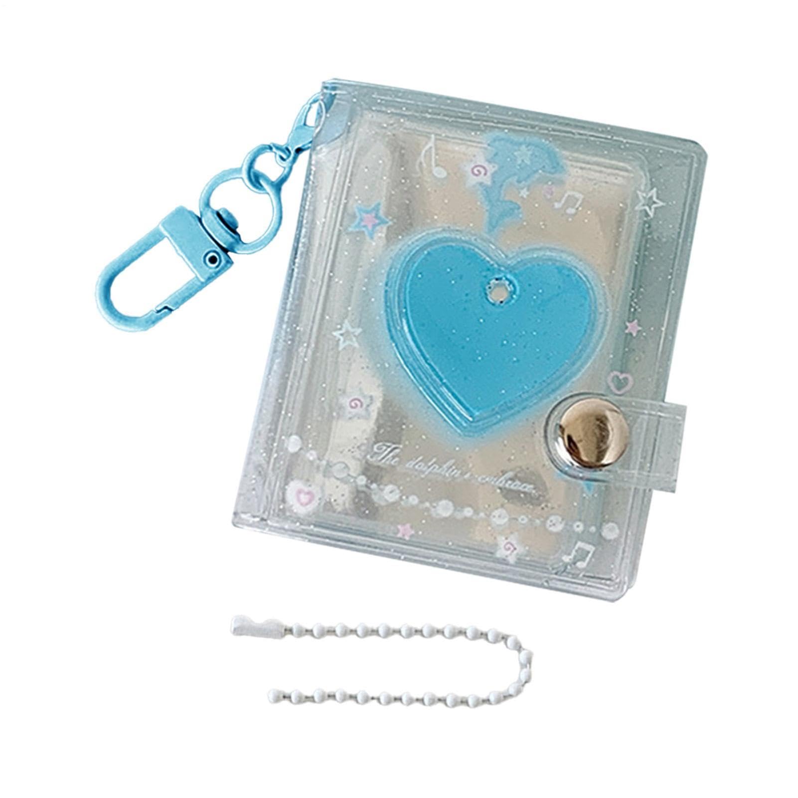 Glänzender Herz-Fotoalbum-Schlüsselanhänger – 2,28 X 2,6 Zoll Große Tasche, Durchsichtiger PVC-Ordner, 24 Taschendisplay | Schulspind-Zubehör, Hochzeitsbevorzugungs-Andenken, Abschlussfeier-Souvenir,