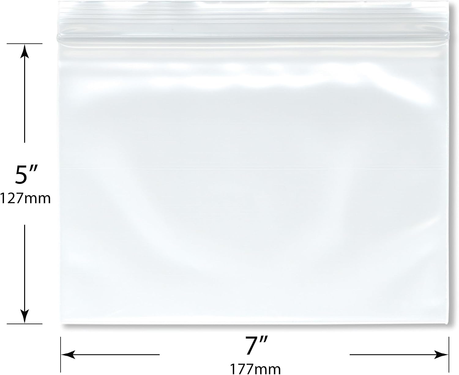 Plymor 7" x 5" (Pack of 100), 4 Mil Heavy Duty Zipper Reclosable Plastic Bags