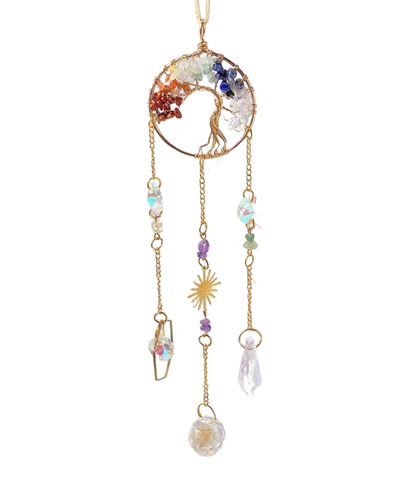 Suncatcher, Suncatcher Hanging, Crystal Suncatcher Hanging Decor, Beautiful Sun Catcher with Crystal Balls for Windows, Home, Garden, Creates Rainbow Light Patterns, Elegant Hanging Ornament-image-48