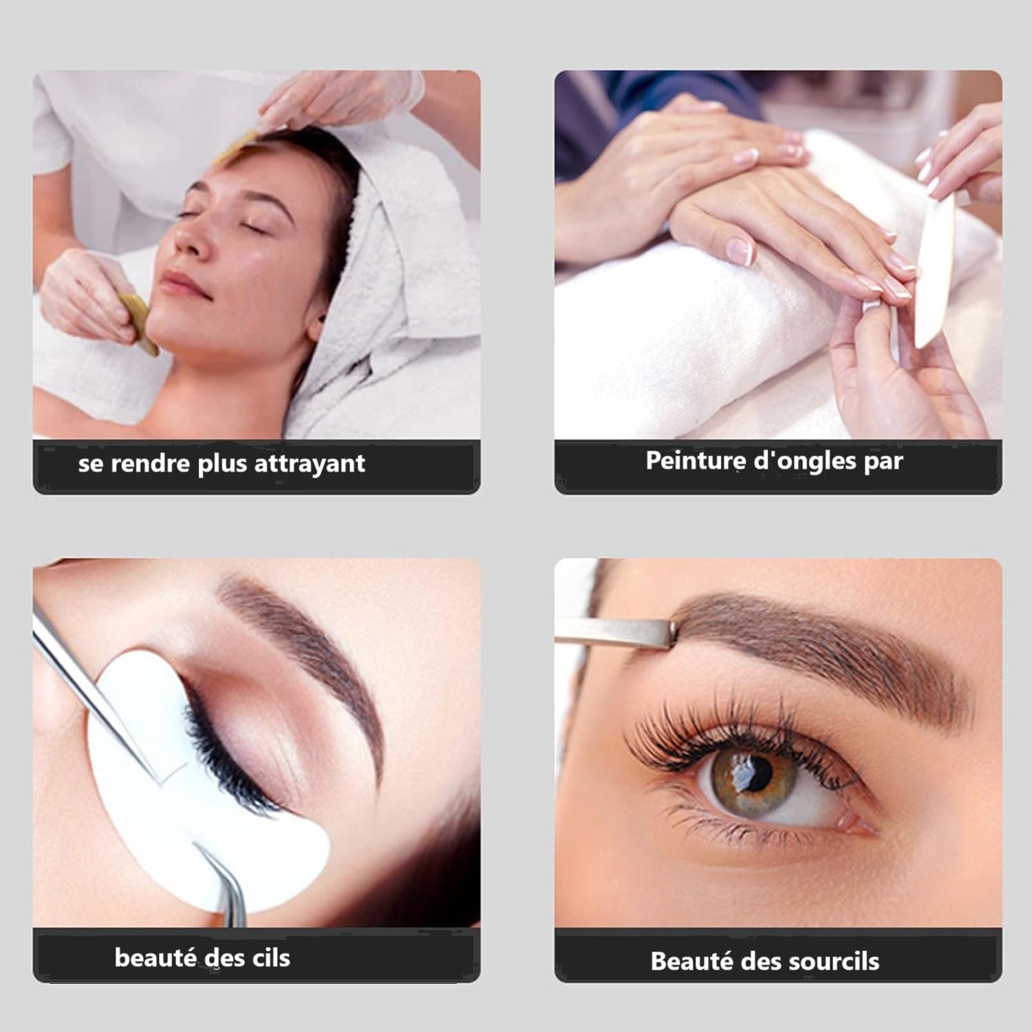 Lampe demi lune onglerie, Trois types de lumière réglableslampe demi lune, Pour la beauté, les cils, les ongles, les lèvres, les tatouages (Blanc, 75com)