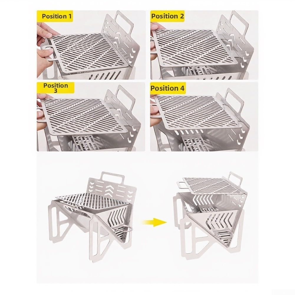 Poêle à pour bois Pliable Acier Léger pour Camping Poêle à pour
