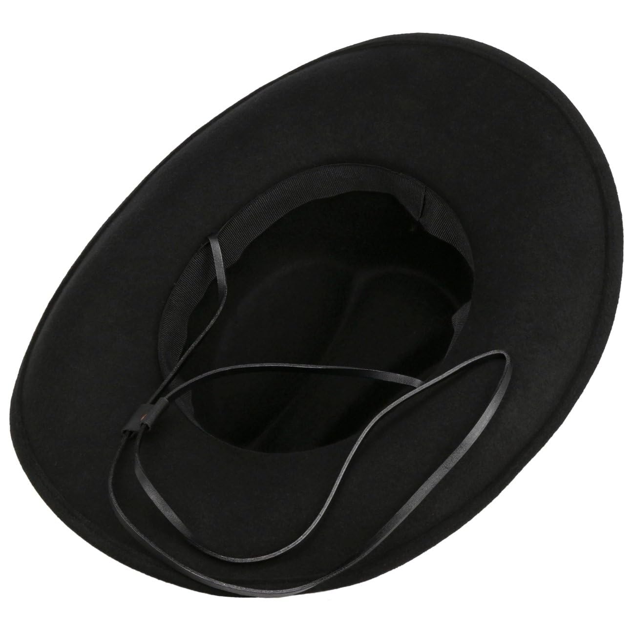 CAPPELLISHOP Cascona Cappello da Cowboy Feltro di Lana Fascia in Pelle Prodotto in Italia Unisex Autunno Inverno