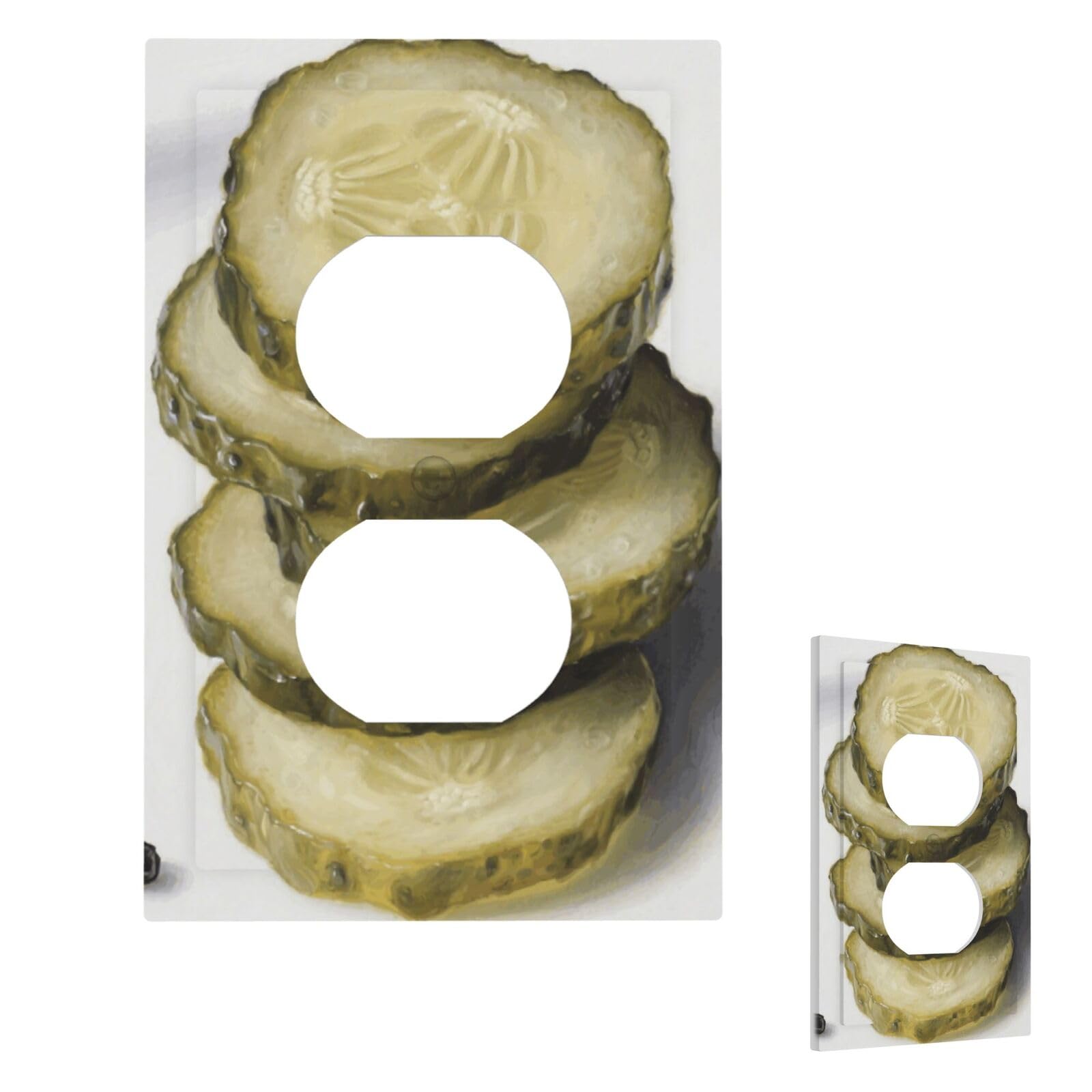 Pickle Wall Plate Cover Modern Decorative 1 Gang Light Switch Cover Unbreakable Receptacle Outlet Covers For Living Room Bedroom Home Decor Duplex