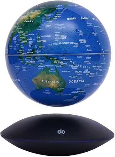 Globo flotante de levitación magnética, globos geográficos mundiales de 6 pulgadas, antigravedad, 360 grados giratorios, mapa mundial con luz LED