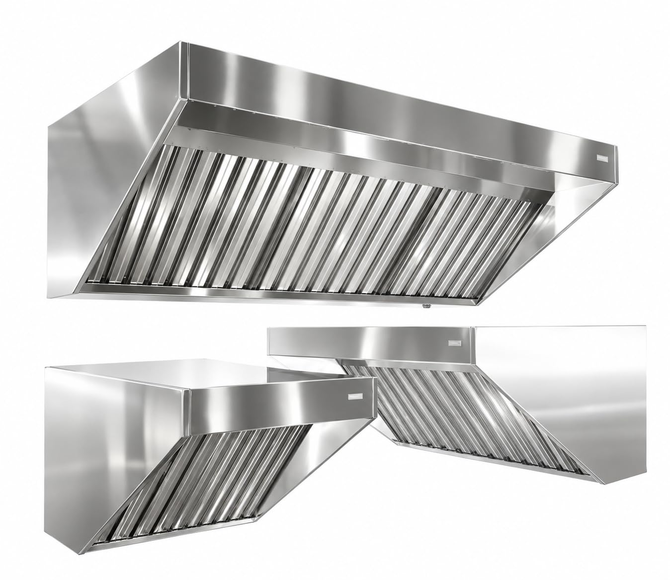 Campana Extractora Industrial Modelo Visera en Acero Inoxidable para Pared o Central a Techo - 2 Filtros - 1025mm