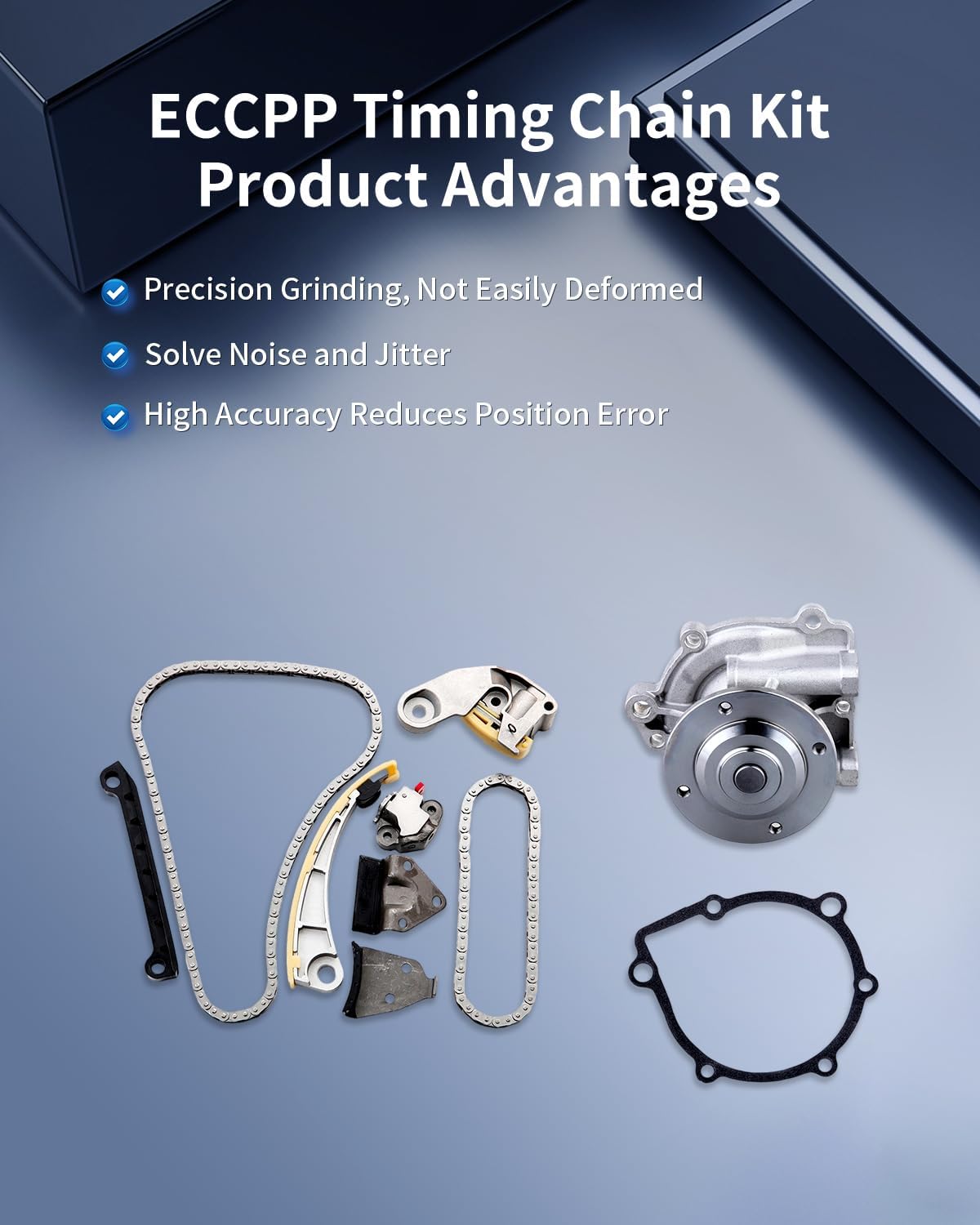 ECCPP Engine Timing Chain Water Pump kit fits for Chevrolet,Tracker,for Suzuki,Aerio,Esteem,Sidekick,SX4,Vitara 1.8L 2.0L 2.3L