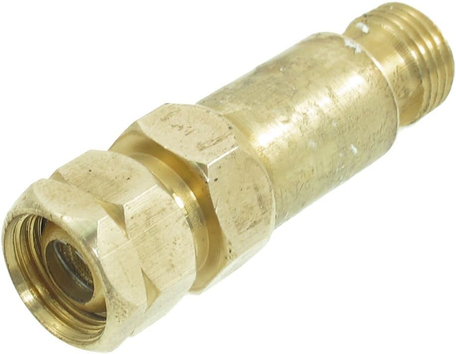 Ketsicart 15.8cm Male Thread Dry Flashback Adapter Regulator Fitting Gold Tone