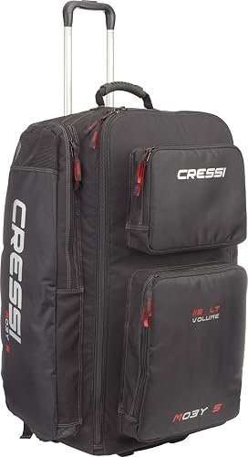 CRESSI Moby 5 Trolley Bag- Robust and ious Trolley Bag ideal for Sports Activities and Travel, Unisex, Black, 115 L
