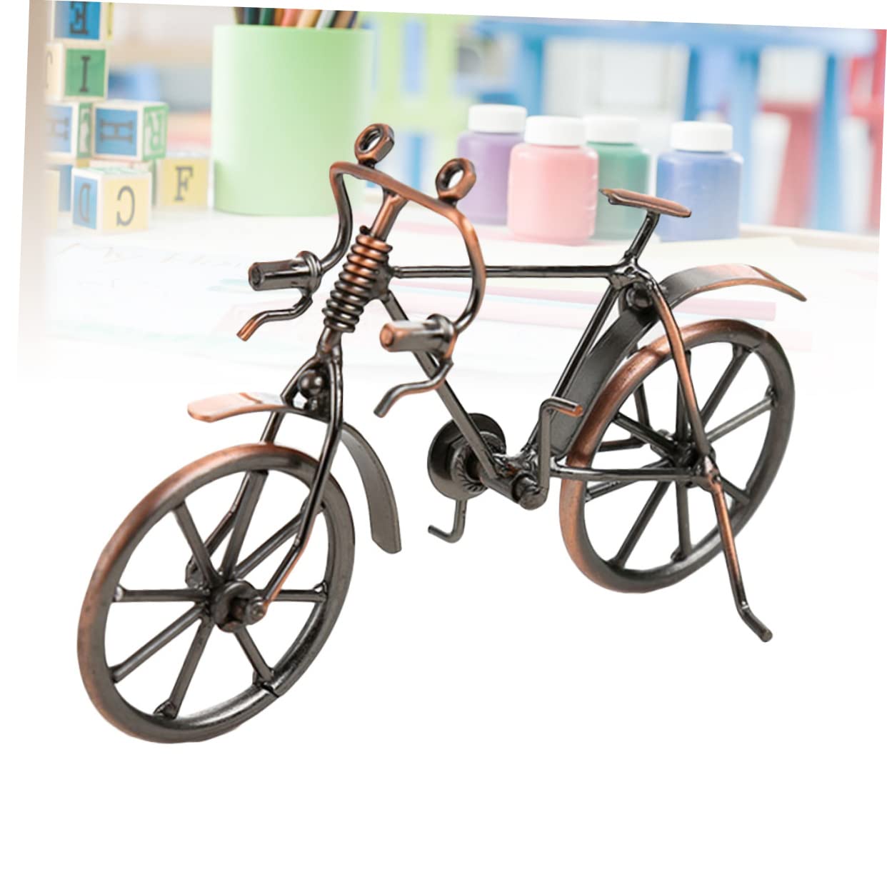 Alipis Vintage Iron Model Bike DIY Craft Kit Bearings Screws Nuts Home Office Decorations