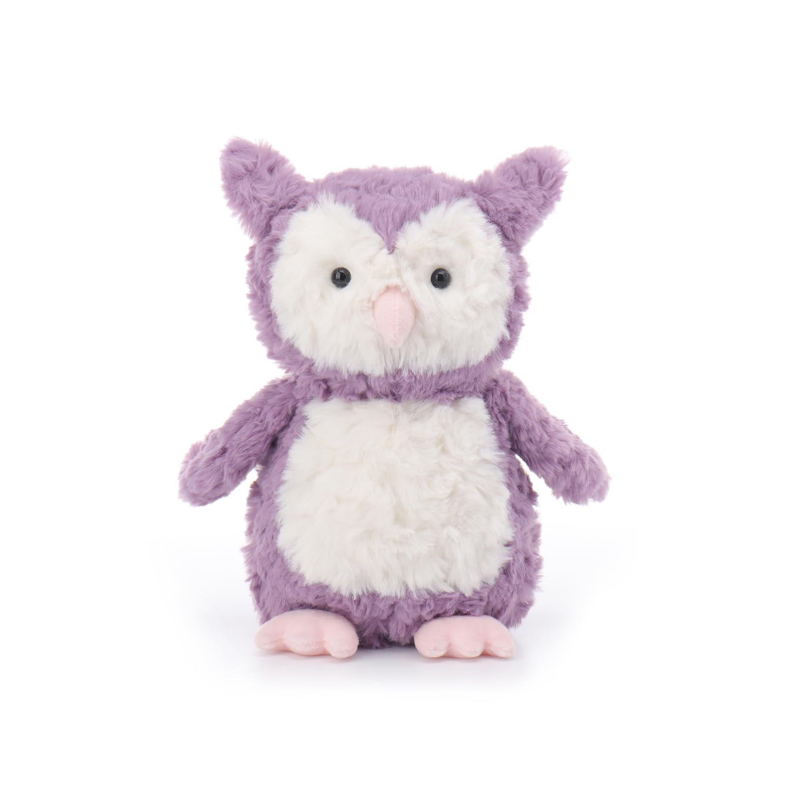 Apricot Lamb Purple Flower Owl Bird Plushies Stuffed Animals for Baby Girl and Boy, Soft Cute Plush Toys for Kids, 9.5 Inches