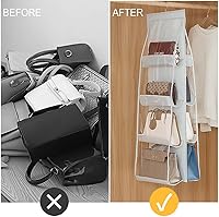 Vista 44 de AARAINBOW 1 Pack Hanging Handbag Purse Organizer for Closet, Hand Bag Organizer Holder 8 Pockets, Space Saving Wardrobe Purse Storage Organizer for