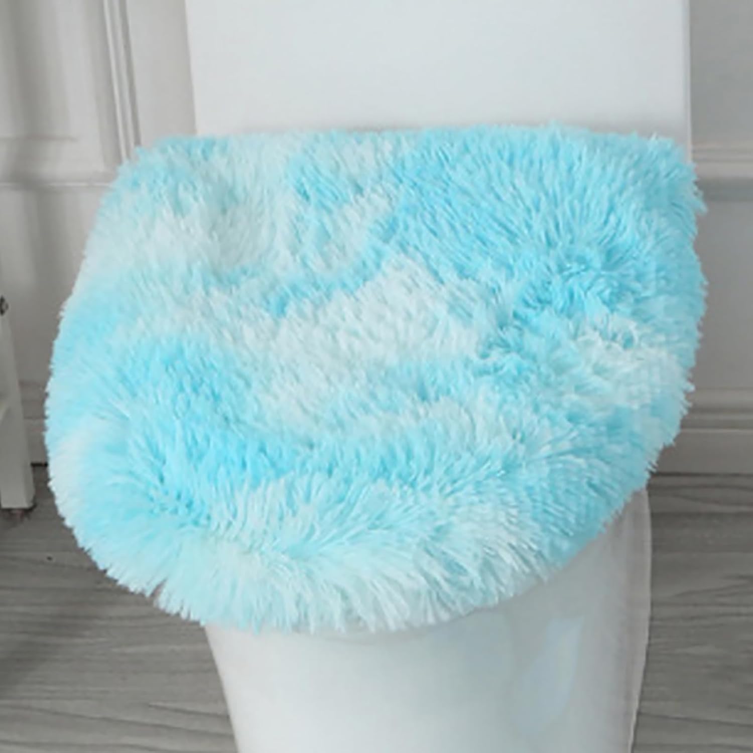 Soft Fluffy Toilet Lid Cover White 17.7" x 19.7"