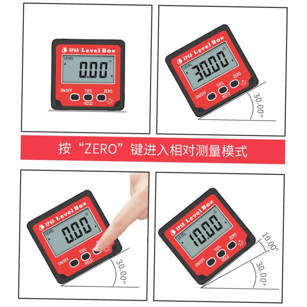 Goniometro Digitale 4x90° ad Alta Precisione con Retroilluminazione | Alluminio, Precisione 0, 05° e Accuratezza ±0, 2°, per Manutenzione Auto e Test Strumentali