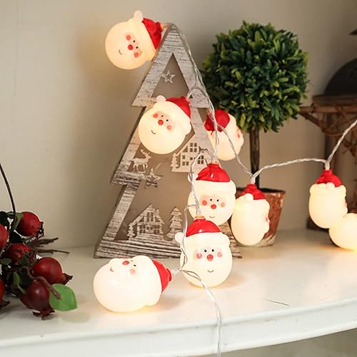 Miniatura 9 de Guirnalda de luces de Papá Noel de Navidad, 4.9 ft, 10 luces LED decorativas, decoración de árbol de Navidad, Año Nuevo, vacaciones, boda, interior