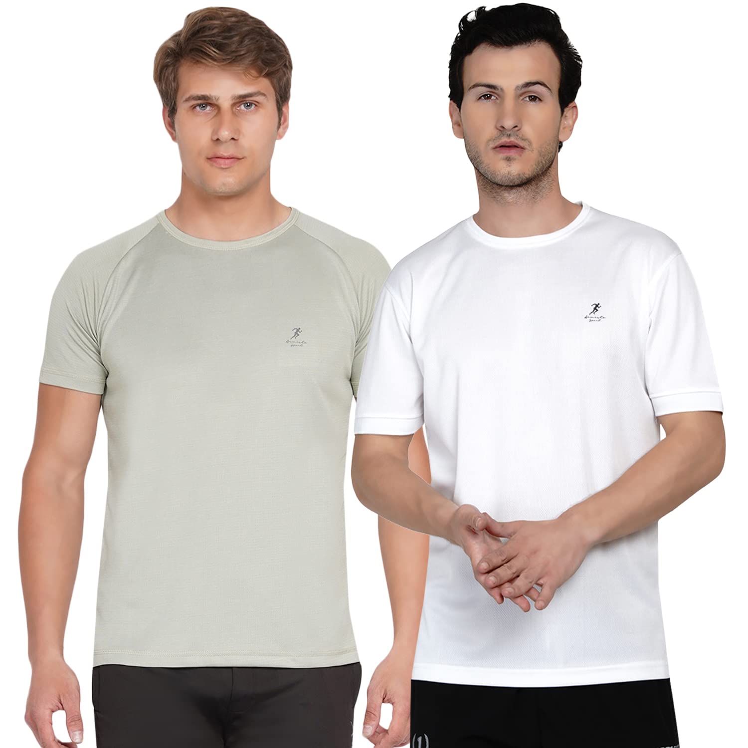Armisto Men's Combo Pack of 2 DRI FIT Sports & Training Gym Tshirt/Sweat Absorbing Dry Fit/Extra Stretch/for Training, Badminton, Cricket, Yoga, Golf (All Sports) All Colours & Sizes-image-17