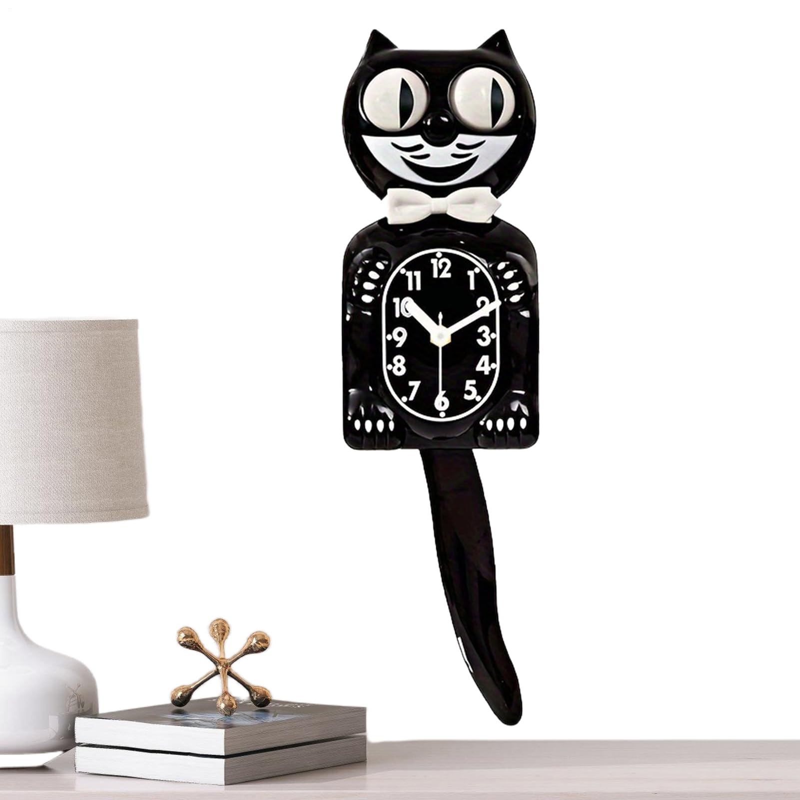 Horloge murale chat avec mouvement silencieux pour chambre d'enfant
