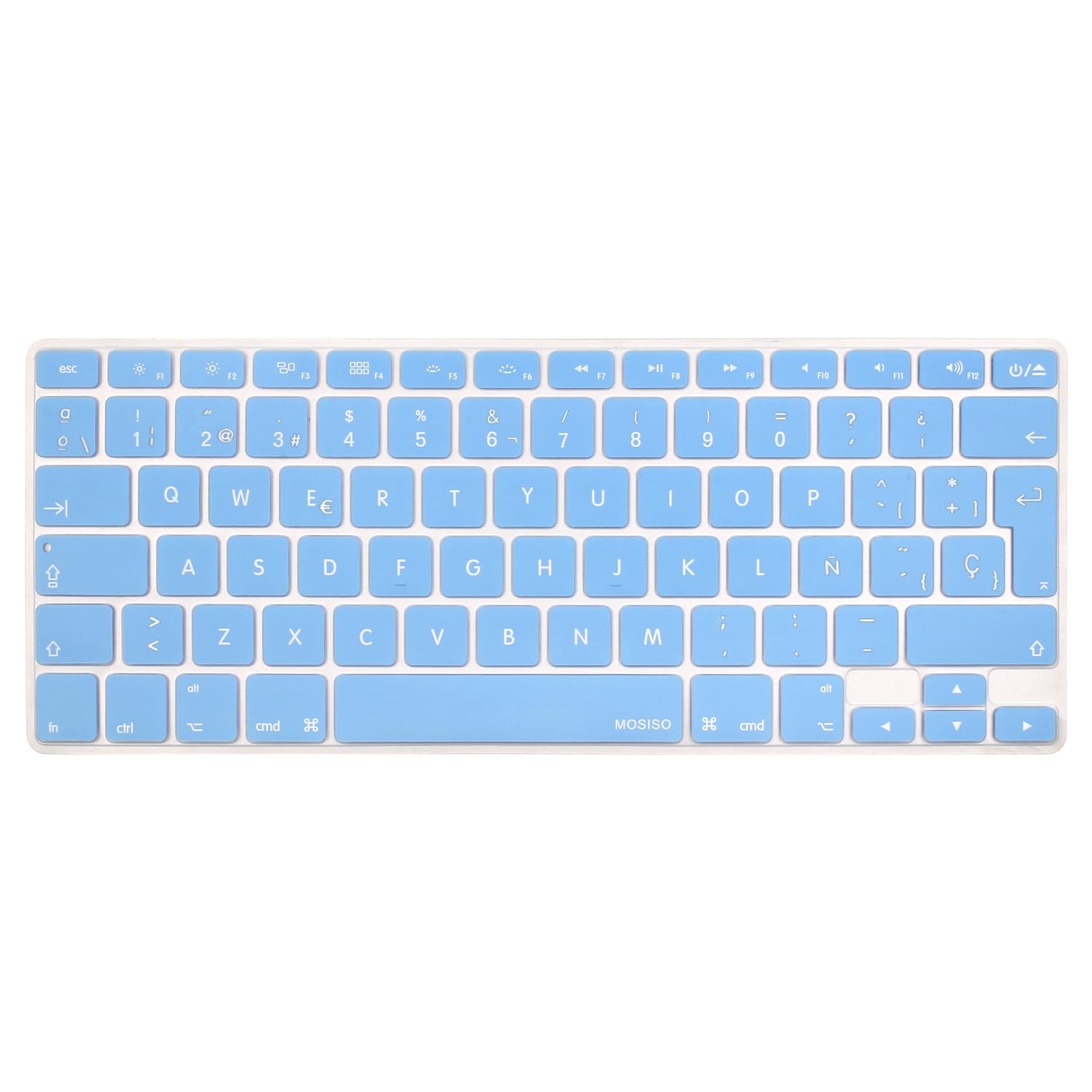 MOSISO EU/UK Keyboard Cover Compatible with MacBook Air 13 inch A1466 A1369 2010-2017&Compatible with MacBook Pro 13/15 inch (with/Without Retina Display, 2015 or Older Version), Airy Blue