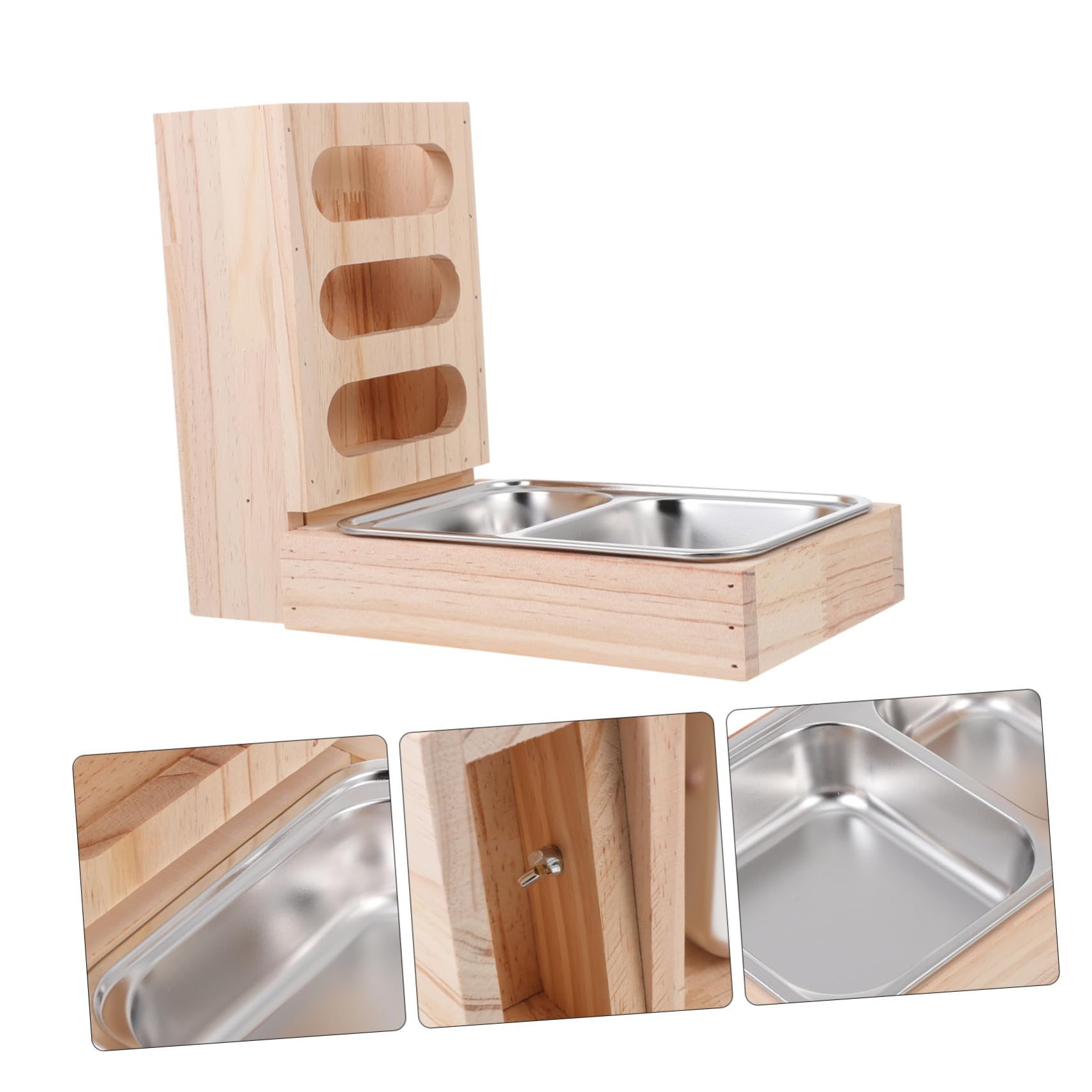 Kaninchenfutternapf 2-in-1 mit Flachem Boden und Edelstahl