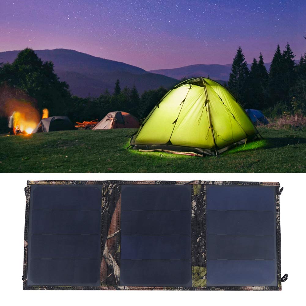 Chargeur Pliable de Panneau Solaire Portable 15W avec Sortie 5V, pour Sac à Dos de Camping en Plein Air Randonnée Charge D'urgence Téléphone Portable