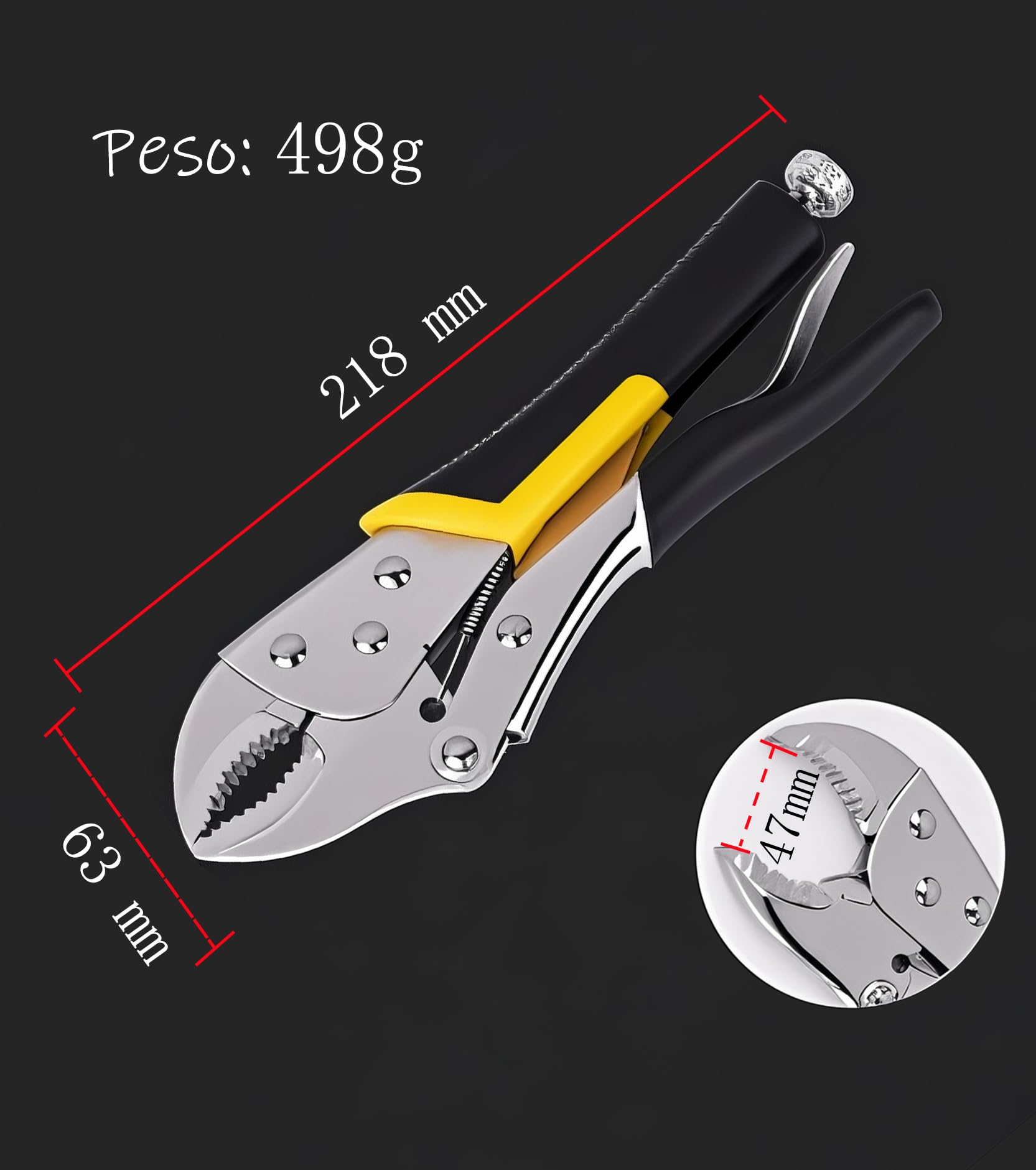 25cm di Pinza a Scatto,Molla Potente,Antiruggine,Operazione a Una Mano.