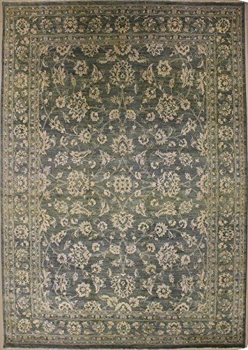 9'1 X 13'1 Double Knot Ziegler Chobi Design Area Rug With Silk & Wool Pile - | A 9X13 Large Rug | An Authentic Hand Knotted Chobi Ziegler Rug Made With Vegetable Dyes #TOP15