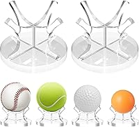 QIOOLEEO 2 Pack Clear Acrylic Baseball Display Holder Case - Stable Non-Slip Stand for Baseball, Golf, Tennis Balls & Eggs