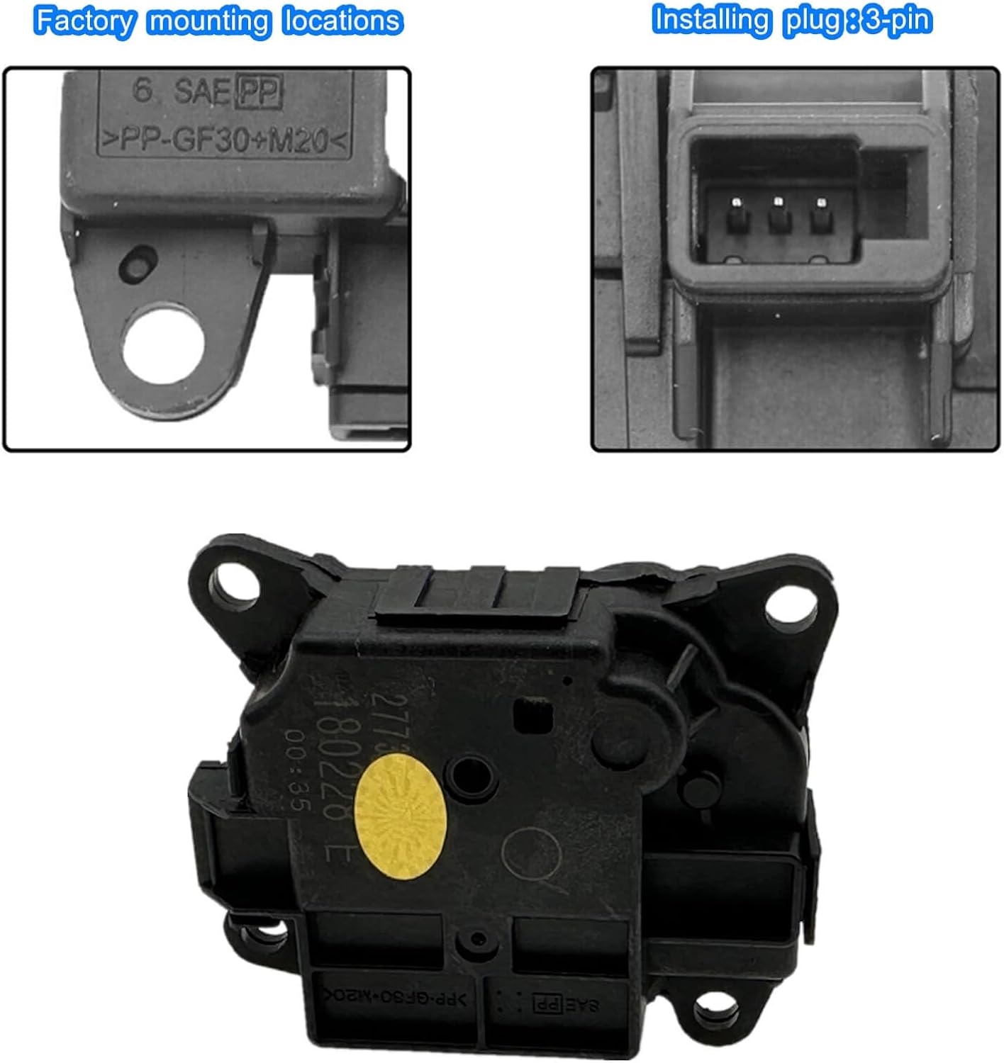 Left Side Air Mix Actuator Compatible with Infiniti 2014+ Q50 2017+Q60, Heater Air Blend Door Actuator Replace Parts AC Air Mix Control Actuator Replace #27732-4GF0A, 27732-4GF0B