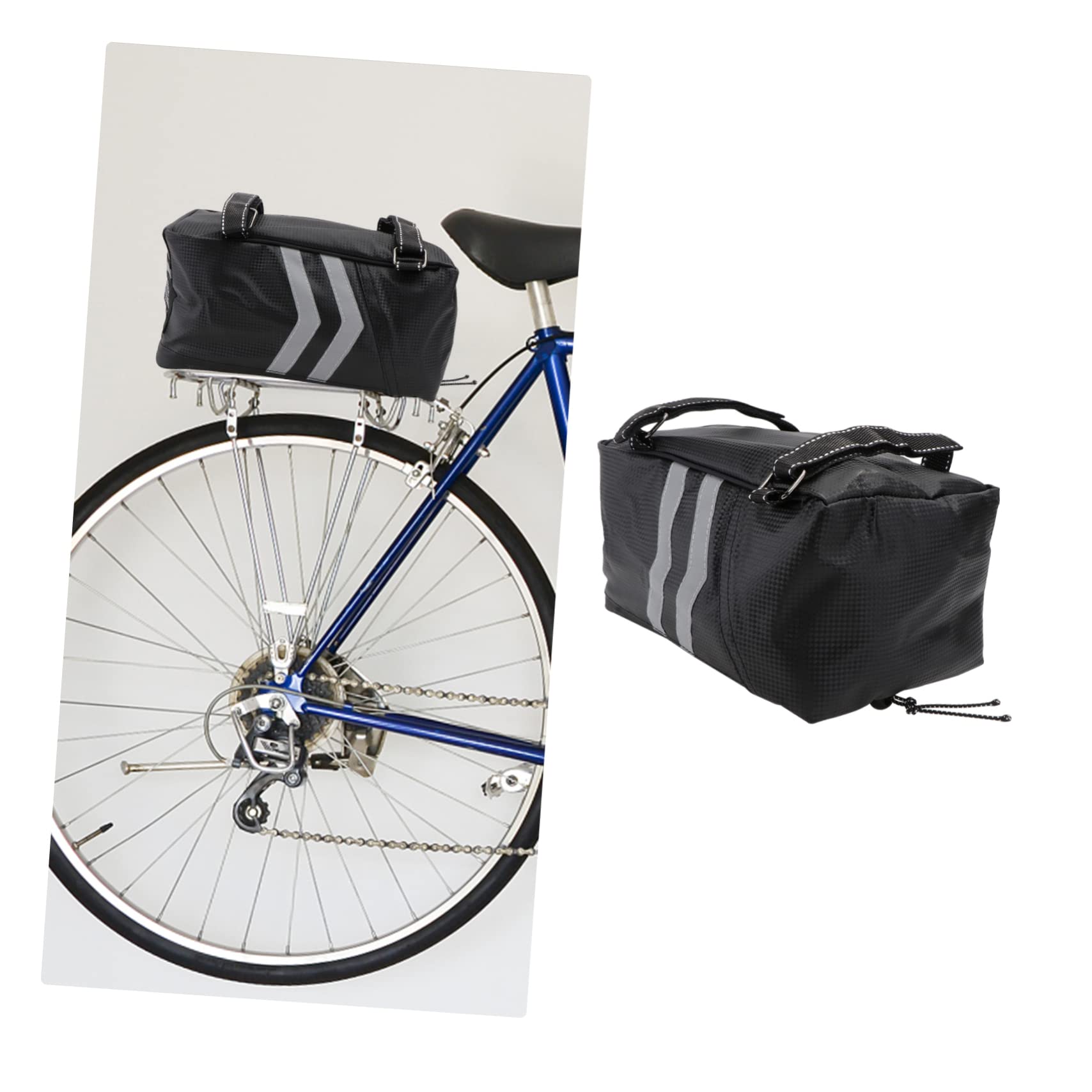 Borsa Cerniera e Bicicletta Posteriore in Doppia Pu per 9l Strisce Riflettenti, per Viaggi e Uso Quotidiano
