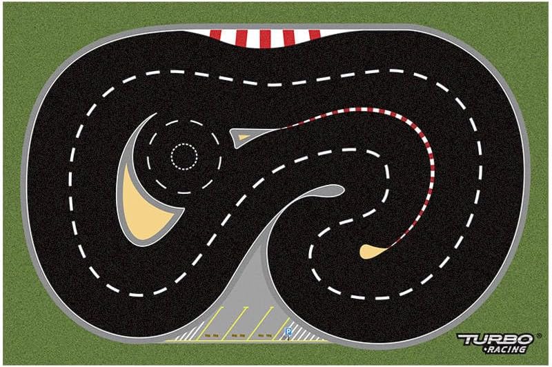 Race Track Scene Mat Vehicles Model Turbo Racing 1/76 Mini RC Car Parts Plastic Rubber Race Track (90 * 60cm)