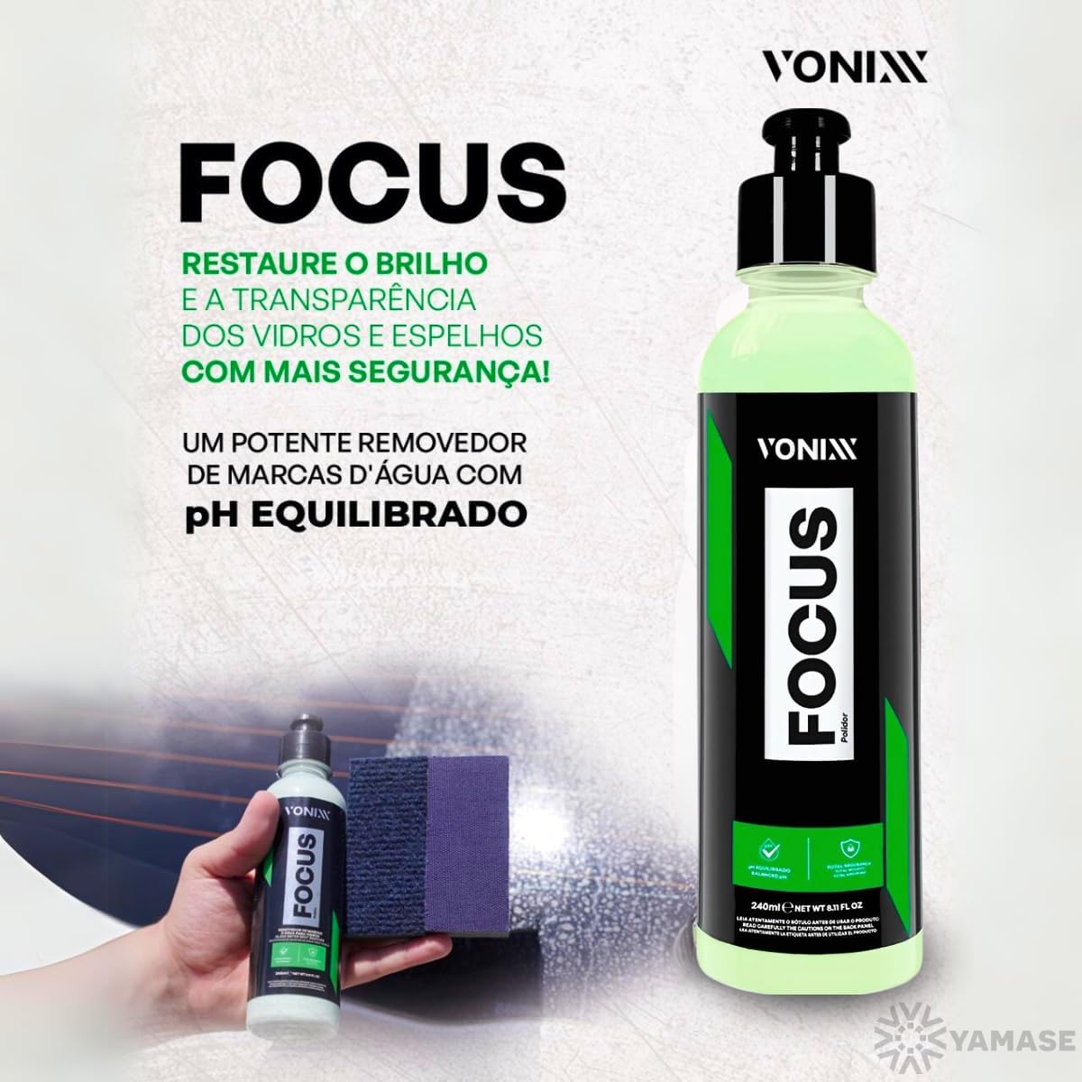 Polidor De Vidro Focus Vonixx Tira Mancha Chuva Ácida 240ml