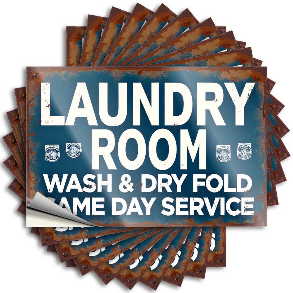 Stickers Love Dart Half Cover Laundry Room: Wash, Dry, Fold, Service - Scratch Resistant Stickers(12X18CM)
