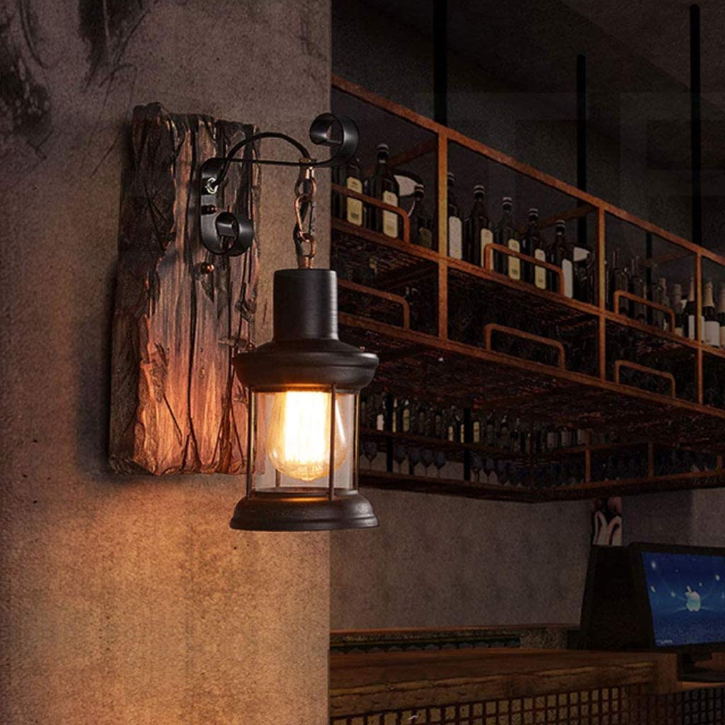 Luling Vintage Glazen Wandlamp, 2 Stuks, Rustieke Glazen Wandlampen Retro Metaal Zwart Schilderen Kleur Wandlamp Voor Restaurant Thuis Bar Slaapkamer Nachtkastje Gang Decoreren Geen Gloeilamp