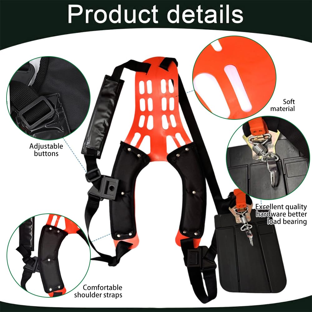 Tracolla Decespugliatore,Tracolla Regolabile per Decespugliatore,Cinghia Decespugliatore,Imbracatura Decespugliatore,Utilizzo di Morbido Materiale Plastico per Migliorare il Comfort Sulle Spalle
