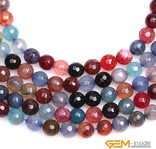 Miniatura 280 de GEM-Inside Red Orange Carnelian Gemstone Loose Beads Natural Energy Power Beads for Jewelry Making Round Faceted 8mm 15
