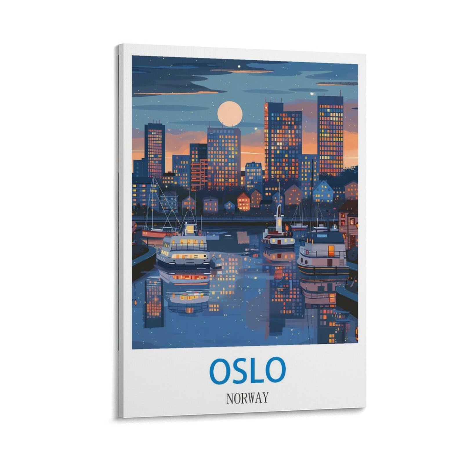 XLLYXYGJQ Oslo Norway Vintage Travel Posters 12x18inch(30x45cm) Canvas Wall Art Poster Print Artwork Painting Picture for Home Decoration Living Room Office Bedroom