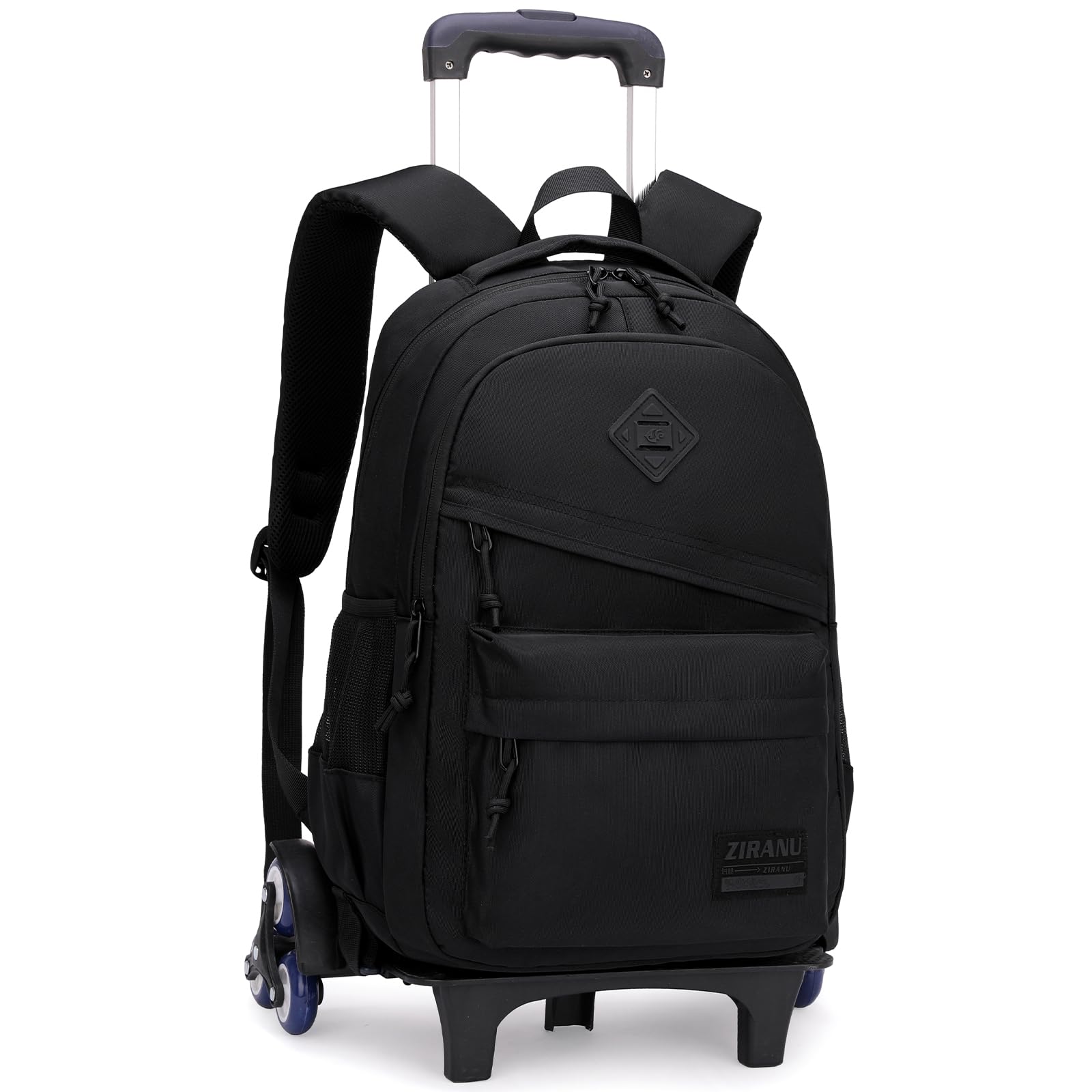Tanou Zaino Trolley Scuola Elementare e Media, Zaini per Bambini Ragazzi con Carrello e Maniglia Telescopica, Zaino Scuola Trolley a 6 Ruote Staccabile, 25L
