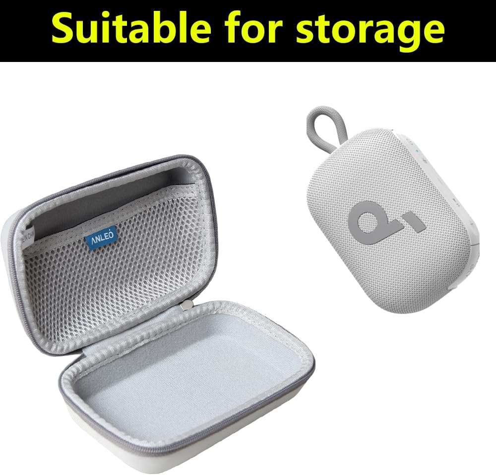 Anleo Hard Travel Case for Soundcore Select 4 Go Bluetooth Shower Speaker (Gray) - Image 3