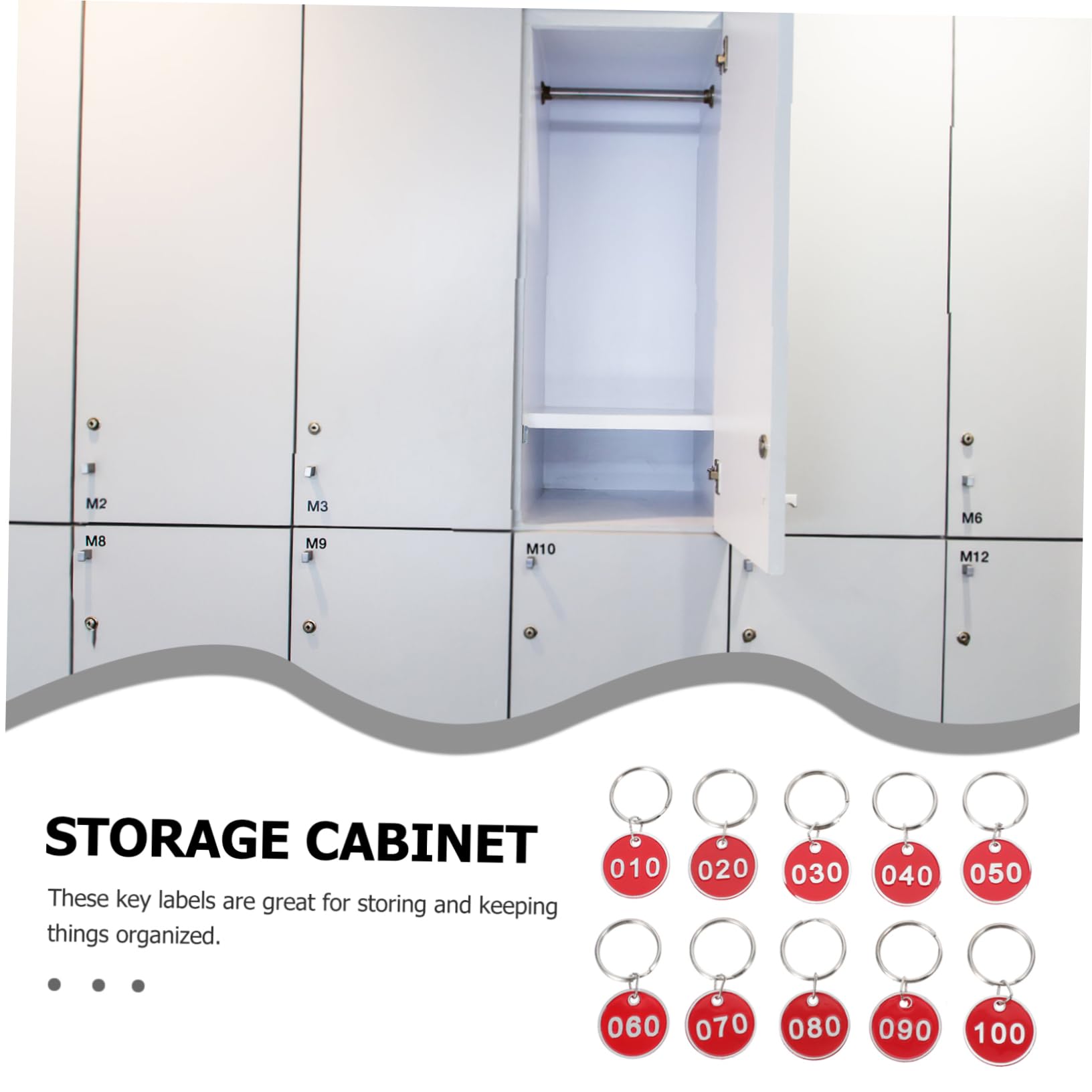 Targhette Numerate Resistenti 100 Pezzi in Lega di Alluminio Rosso Etichette Portachiavi per Chiavi e Valigie per Guardaroba Piscina e Hotel