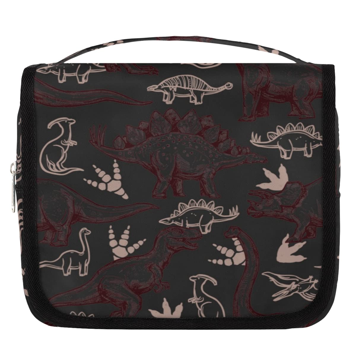 Podróżna kosmetyczka z dinozaurem nadruki dinozaur torebka na pranie torebka unisex wiszące przybory toaletowe kosmetyczny organizer do makijażu, wielobarwny, Jeden rozmiar